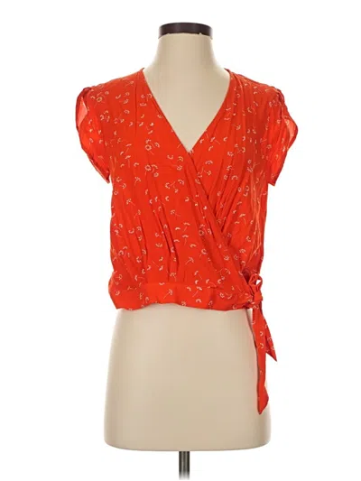Pre-owned Others Follow Short Sleeve Blouse In Orange