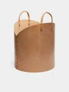 Otis Ingrams Leather Log Basket  Abask Luxury Gift In  Tan
