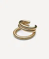 Otiumberg 14ct Gold Plated Vermeil Silver Pave Concero Ear Cuff