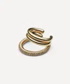 Otiumberg 14ct Gold Plated Vermeil Silver Pave Concero Ear Cuff