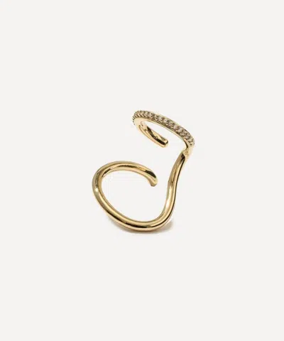 Otiumberg 14ct Gold-plated Vermeil Silver Pave Sonder Ear Cuff