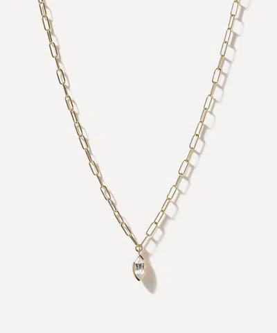 Otiumberg 14ct Gold-plated Vermeil Silver Marquise Quartz Lovelink Chain Necklace