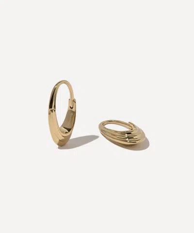 Otiumberg 14ct Gold-plated Vermeil Silver Roscida Ridged Hoop Earrings