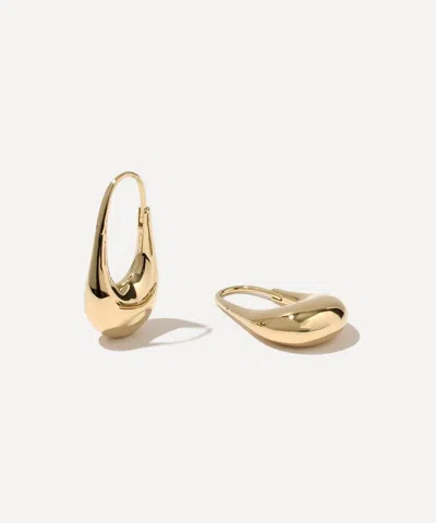 Otiumberg 14ct Gold-plated Vermeil Silver Roscida Silhouette Drop Hoop Earrings