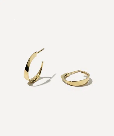 Otiumberg 14ct Gold-plated Vermeil Silver Small Twisted Wave Hoop Earrings