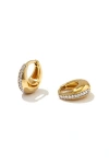 Otiumberg 14kt Gold Vermeil Mini Graduated Hoop Earrings With White Topaz