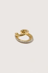 Otiumberg 14kt Gold Vermeil  Pave Double Ear Cuff In Gold