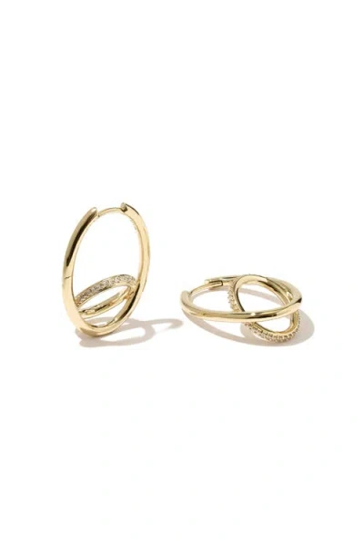 Otiumberg 14kt Gold Vermeil Pave Spiralis Earrings