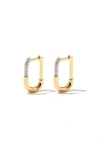 Otiumberg 14kt Gold Vermeil Pavé Staple Hoop Earrings In Gold