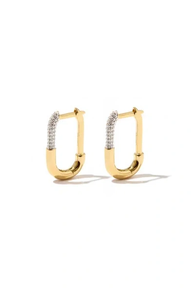 Otiumberg 14kt Gold Vermeil Pavé Staple Hoop Earrings