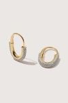 Otiumberg 14kt Gold Vermeil  Roscida Pave Oval Hoops In Gold