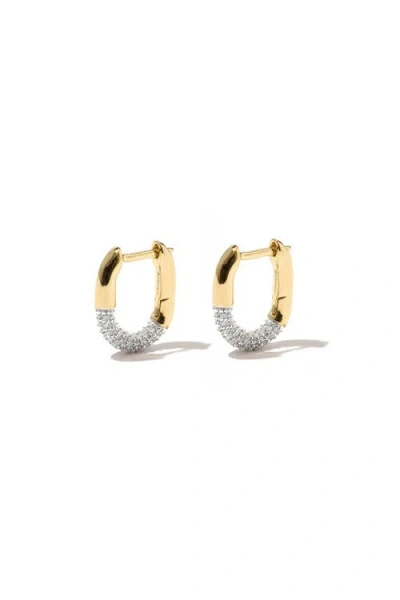 Otiumberg 14kt Gold Vermeil Small Demi-pavé Staple Hoop Earrings