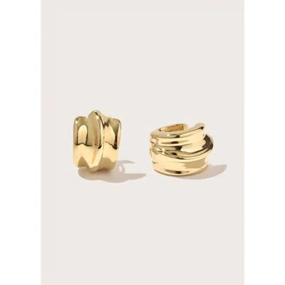 Otiumberg 14kt Gold Wave Twist Small Hoops