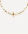 Otiumberg 9ct Gold-plated Vermeil Silver Two Chain Paperclip Necklace In Gold