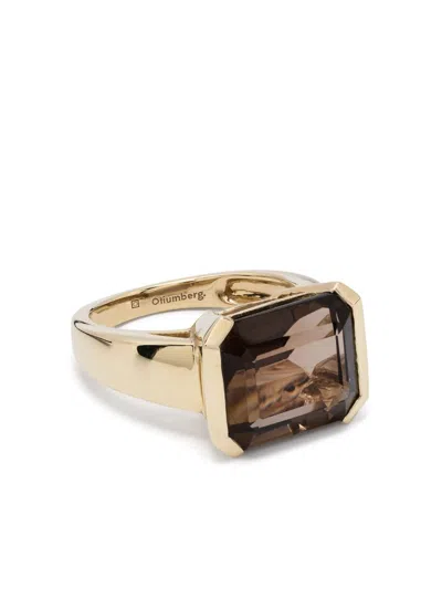 OTIUMBERG 9K YELLOW GOLD DOMINO QUARTZ RING