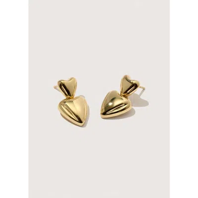 Otiumberg Heart Drop Earrings In Gold