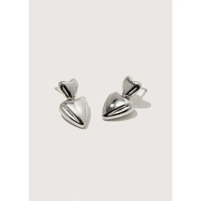 Otiumberg Heart Drop Earrings In Metallic