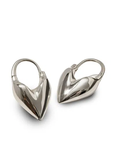 Otiumberg Heart-motif Hoop Earrings In Silver