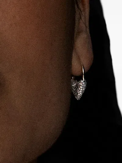 Otiumberg Heart Roscida Diamond Earrings In Silver