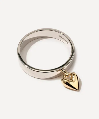 Otiumberg Mixed Metal Heart Knocker Ring In Silver
