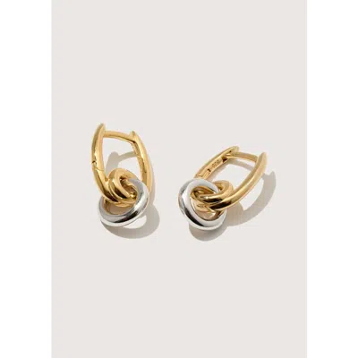 Otiumberg Mixed Metal Loop Drop Hoops In Gray