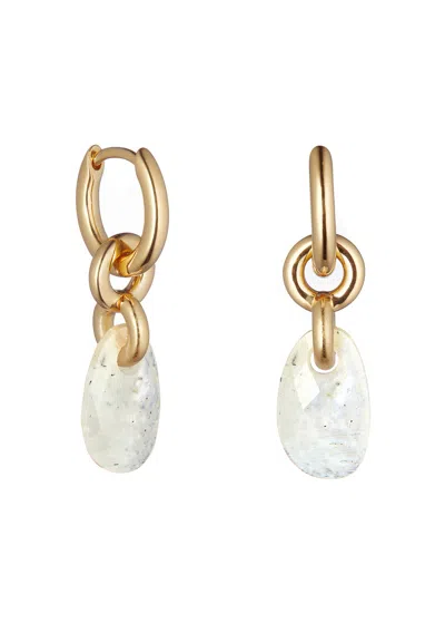 Otiumberg Moonstone Lapillus 14kt Gold Vermeil Hoop Earrings