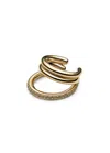 Otiumberg 14ct Gold Plated Vermeil Silver Pave Concero Ear Cuff In Gold