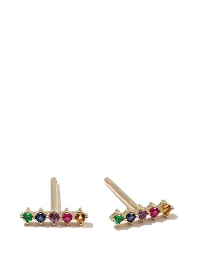 Otiumberg Rainbowbarstudpair Multicolour Precious Metals->9kt Gold