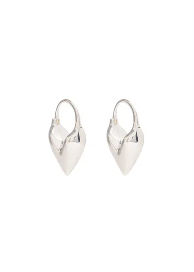 Otiumberg Roscida Heart Sterling Silver Hoop Earrings In Metallic