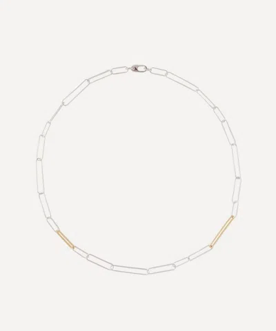 Otiumberg Silver Contrast Link Paperclip Chain Necklace