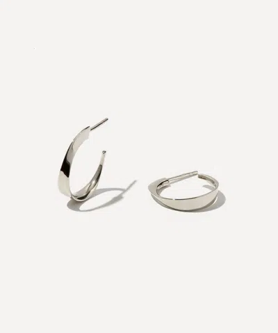 Otiumberg Silver-plated Small Twisted Wave Hoop Earrings