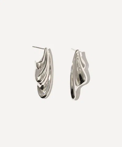 Otiumberg Silver-plated Statement Wave Stud Earrings