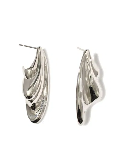 Otiumberg Statement Wave Silver Earrings