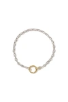 Otiumberg Sterling Silver And 14kt Gold Vermeil Eternal Link Up Bracelet In Metallic