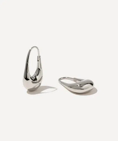 Otiumberg Sterling Silver Roscida Silhouette Drop Hoop Earrings