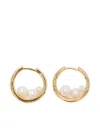 Otiumberg Trio Pearl Hoop Earrings In Gold