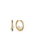 Otiumberg Trio Pearl Hoop Earrings In Gold