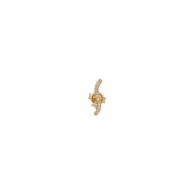 Otiumberg Wave Diamond-embellished 9kt Gold Stud Earring
