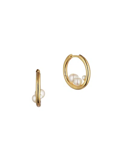 Otiumberg Women's 14k-yellow-gold Vermeil & Freshwater Pearl Hoop Earrings In Metallic