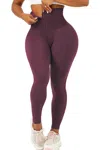 Otos Active Waist Trainer Leggings In Burgundy In White