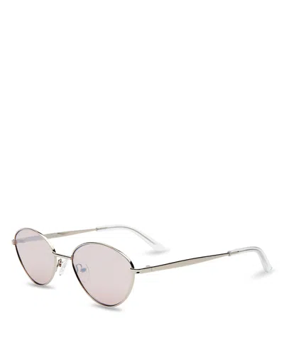 Otra Deja Round Sunglasses, 55mm In Silver