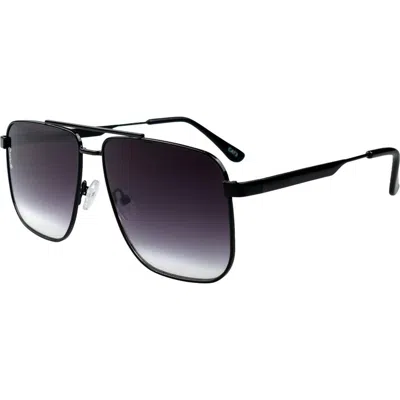 Otra Sorrento Oversized Squared Aviator Sunglasses In Gradient Smoke In Black