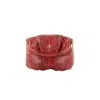 Otrera Women's Baby Snake Shiny Leda Red - Leather Cossbody In Red