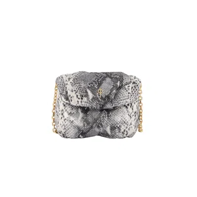 Otrera Women's Baby Snake Shiny Leda Silver - Leather Cossbody In Multi