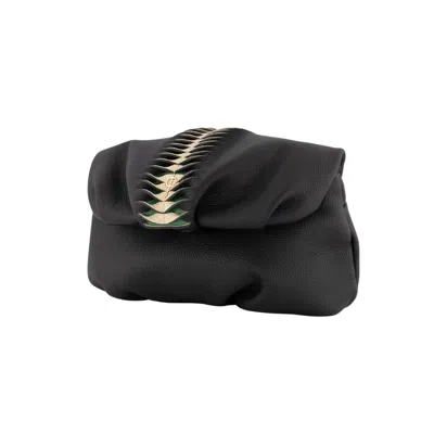 Otrera Women's Black Hera / Leather Clucth And Shoulder Bag