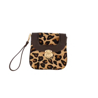 Otrera Women's Brown Eos Pony Leather Wallet Leopard
