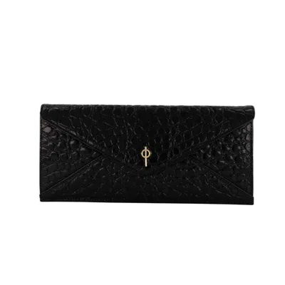Otrera Women's Croco Night Clutch Bag Black