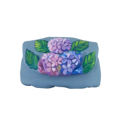 Otrera Women's Floral Leda Leather Clutch Bag - Blue