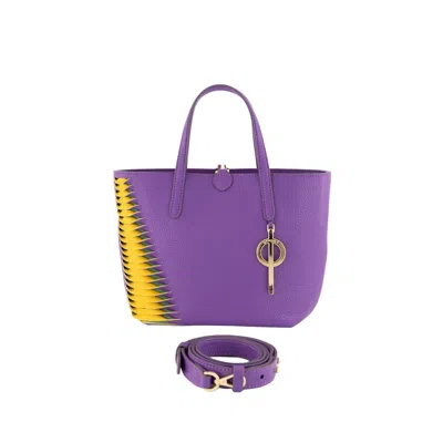Otrera Women's Pink / Purple  Mini Tote Leather Bag Purple In Pattern