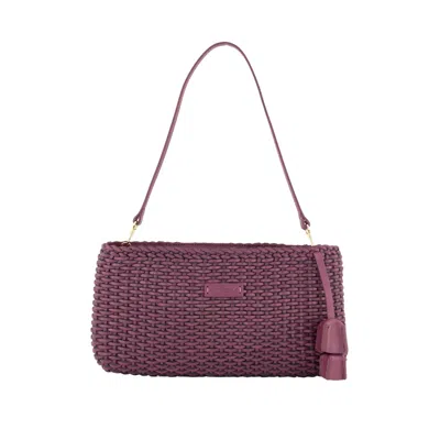 Otrera Women's Pink / Purple Rhea Clutch / Baguette Leather Bag - Purple In Burgundy